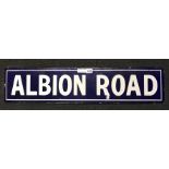 Albion Road Enamel sign