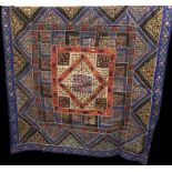 Large Indian Wall Rug - Blue