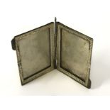 ANTIQUE CONTINENTAL HALLMARKED SILVER TRAVEL MINIATURE DOUBLE PICTURE FRAME