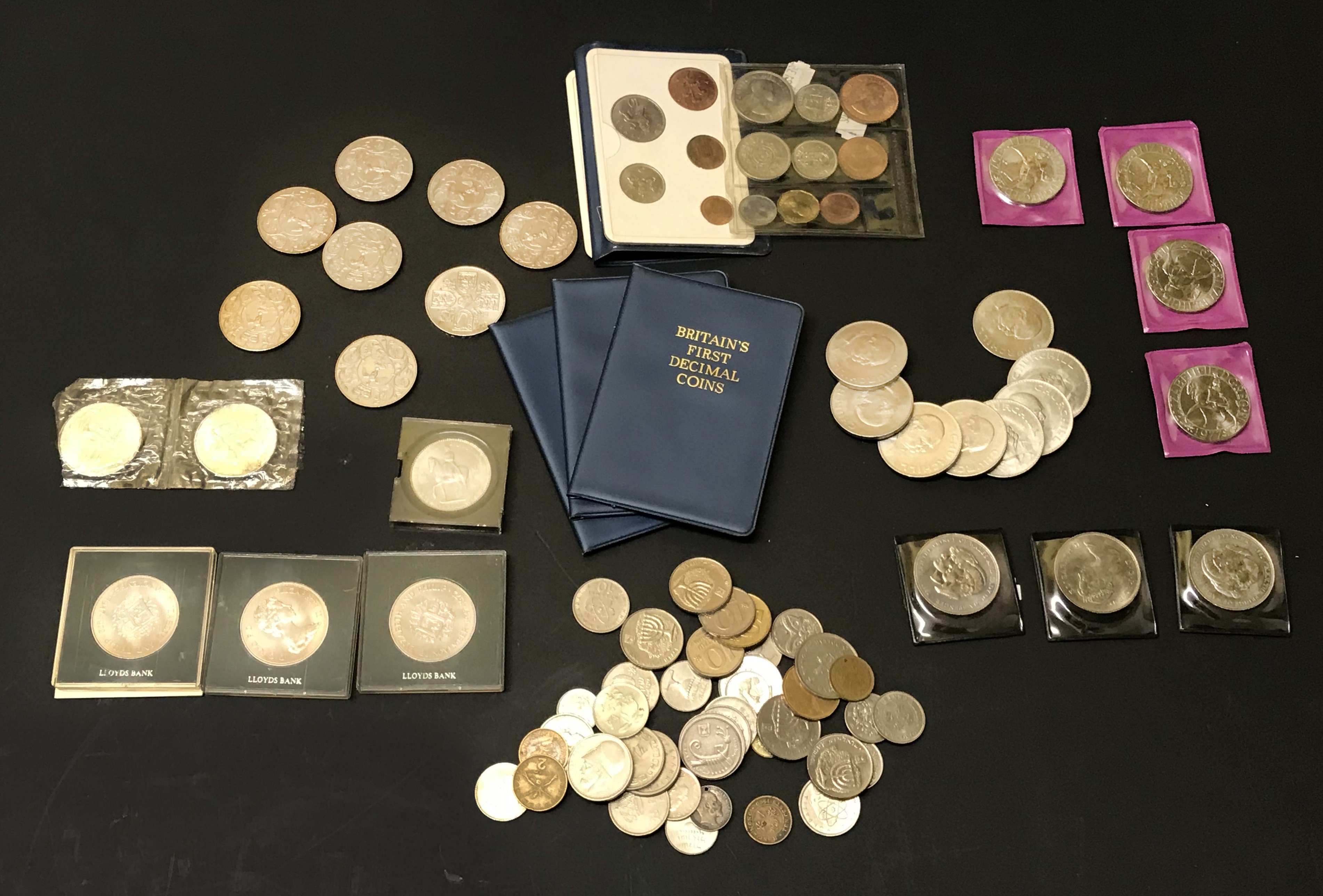 Small group of coins including silver