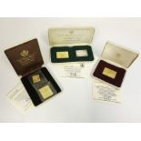 THREE BOXED SETS OF STAMP INGOTS