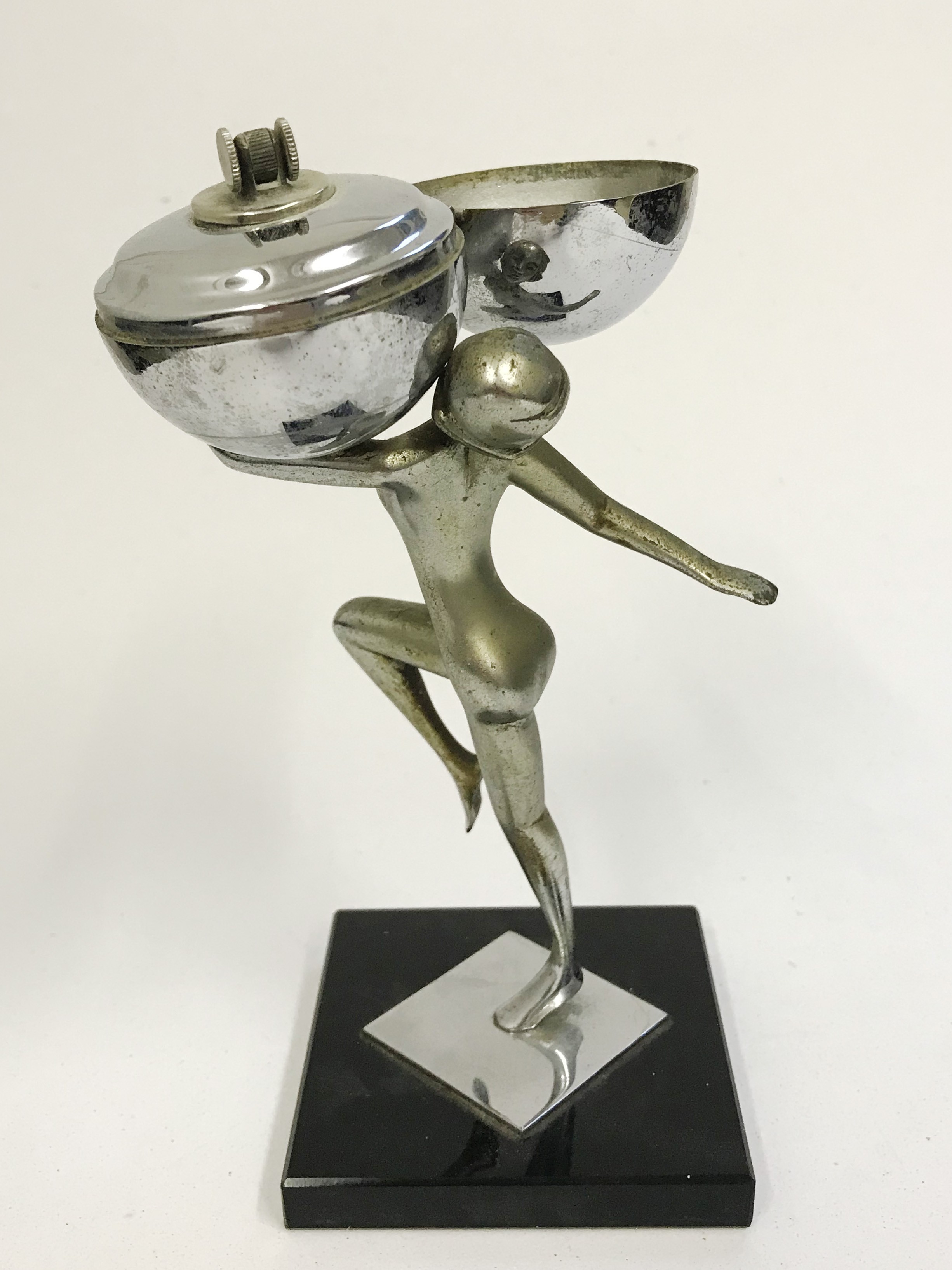 Art Deco Lady & Globe Table Lighter - Image 8 of 8