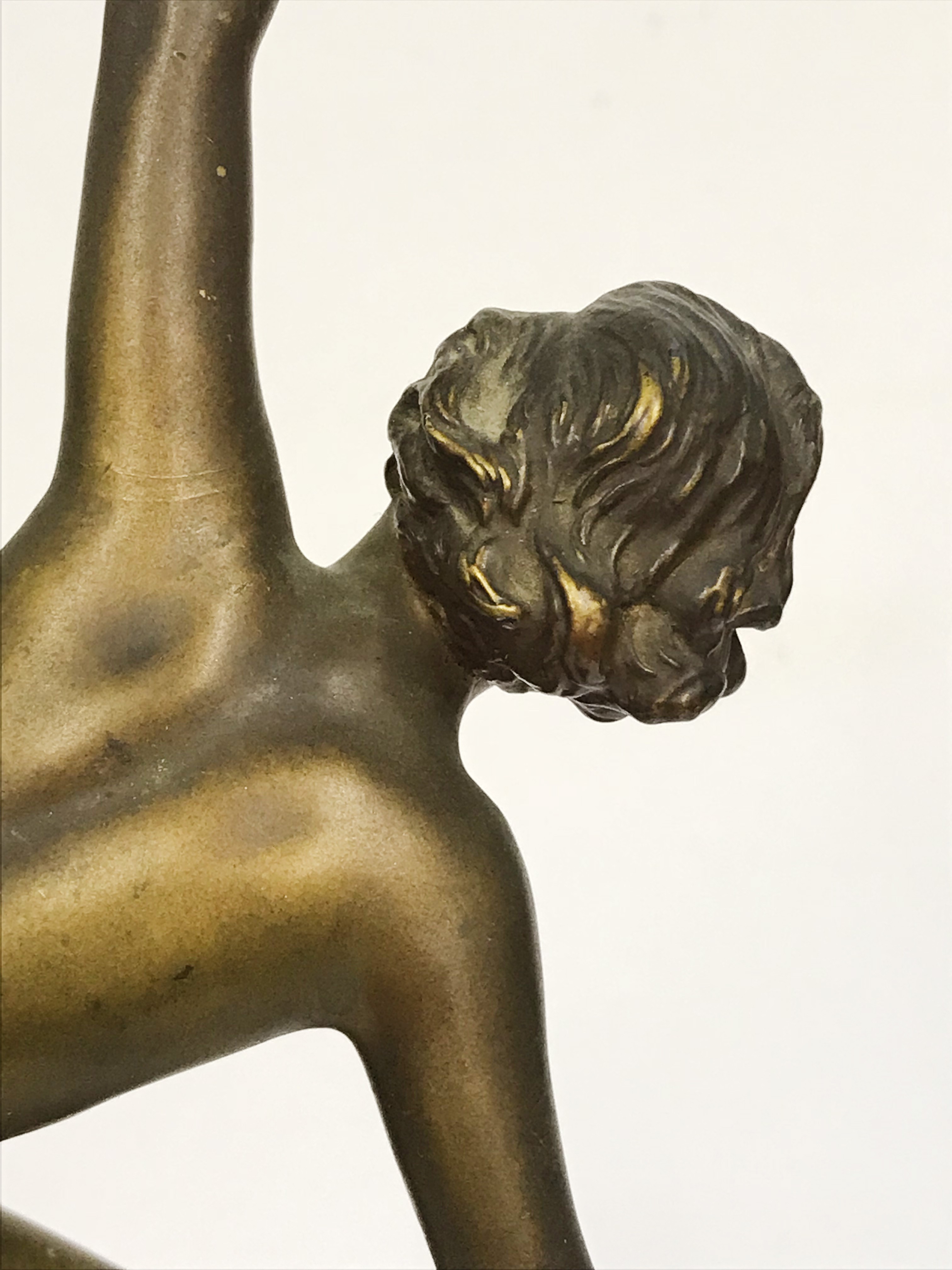 Art Deco Style Bronze Figurine of Nude Woman on marble base - Image 9 of 9