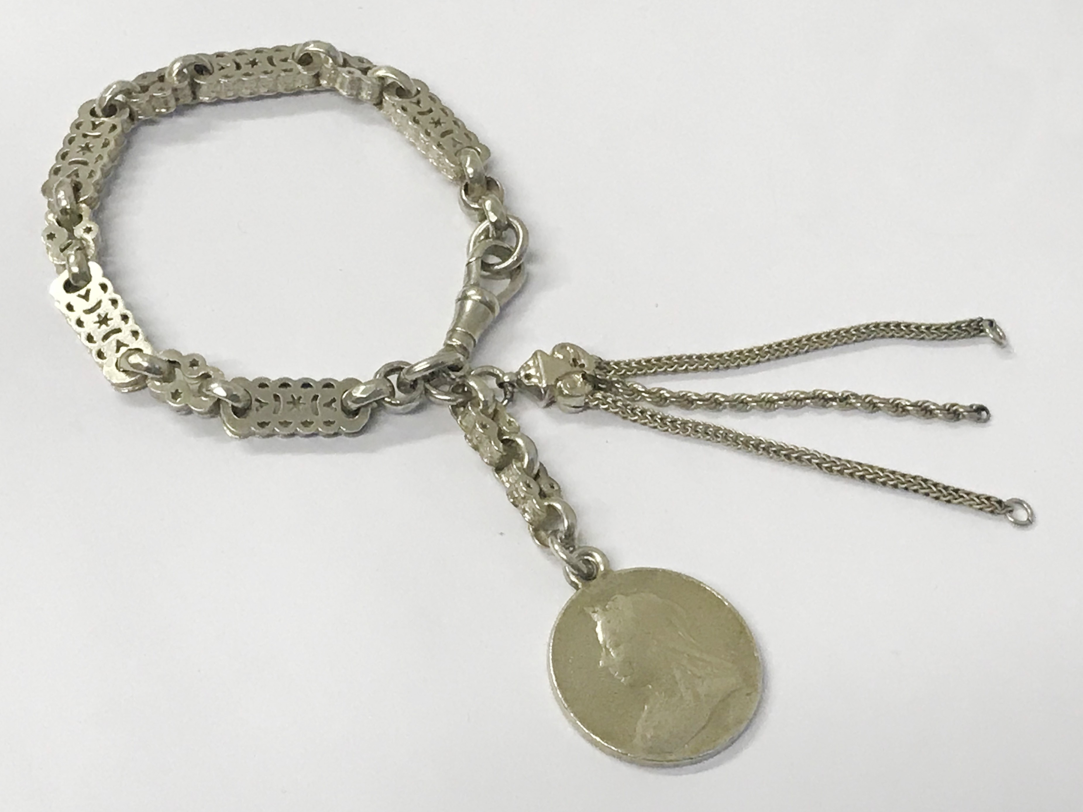 Silver Bracelet with Siilver Medal