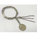 Silver Bracelet with Siilver Medal