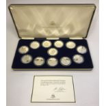 12 Silver Medals Set - H.M. Queen Elizabeth the Queen Mother