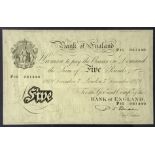 FRAMED WHITE FIVE POUND NOTE - 1949