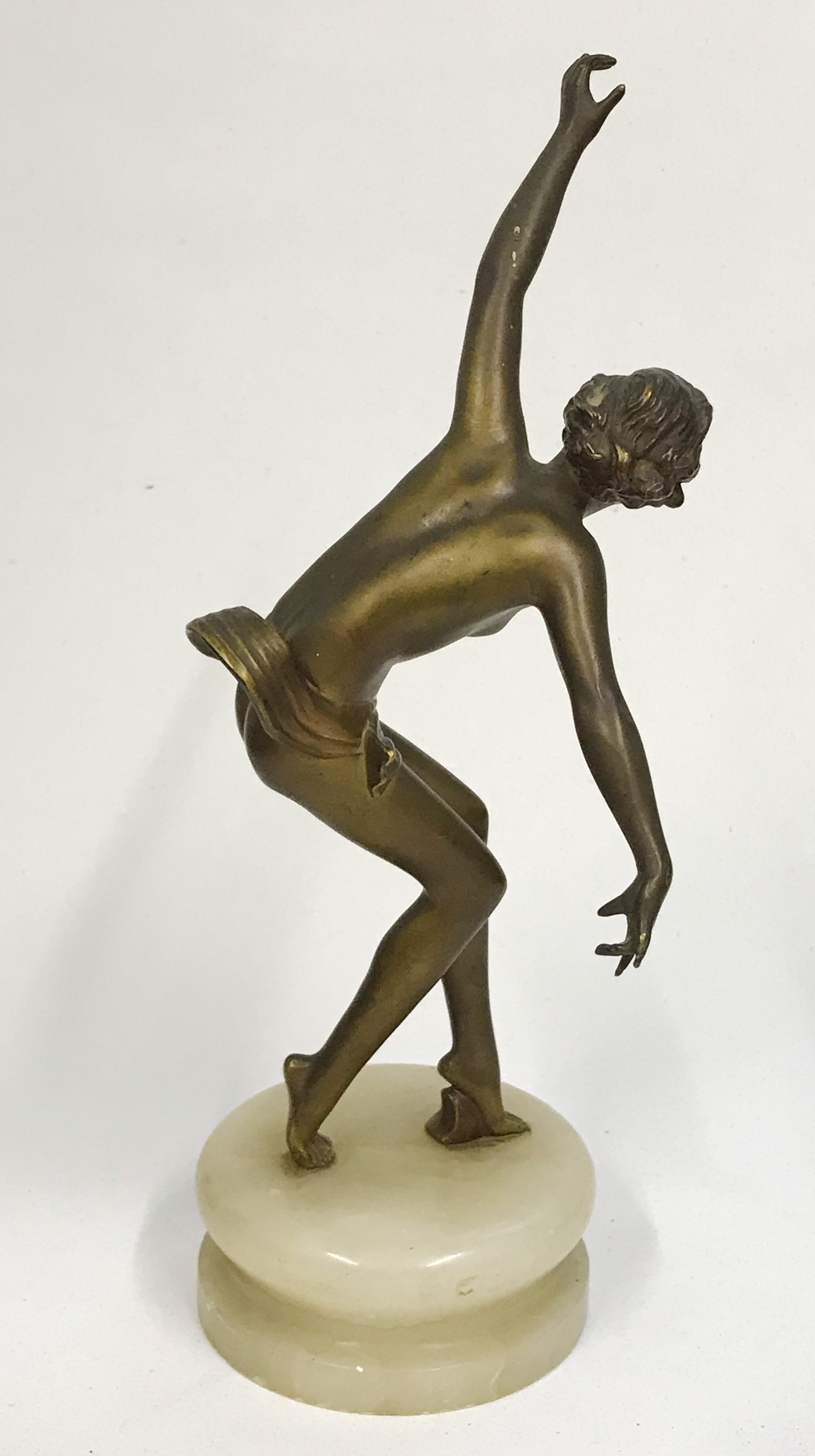 Art Deco Style Bronze Figurine of Nude Woman on marble base - Image 5 of 9