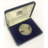 1969 PRINCE OF WALES INVESTITURE .999 FINE SILVER MEDAL 110 gr. BOXED & COA