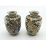 TWO SMALL JAPANESE SATSUMA VASES 9.6CM