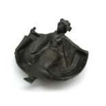 NOVELTY BRONZE NAUGHTY GEISHA PAPERWEIGHT OR CALLING CARD TRAY