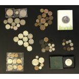 SMALL GROUP OF COINS INCLUDING SOME SILVER