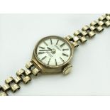 9CT GOLD LADIES EVERITE SWISS WRISTWATCH