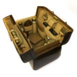 VINTAGE LEATHER VANITY CASE WITH CONTENT