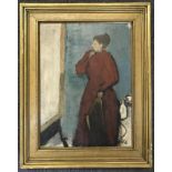 OIL ON CANVAS "MIRROR 1948" SIGNED GEOFFREY TIBBLE 50cm x 25cm