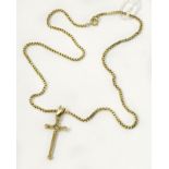 9 CARAT GOLD CROSS AND CHAIN