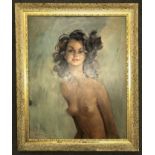 OIL ON BOARD FABIENNE SIGNED JEAN GABRIEL DOMERGUE 70cm x 90cm