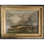 Circle of John Constable 1776-1837 British. Oil on board. “Haymakers in a Field”