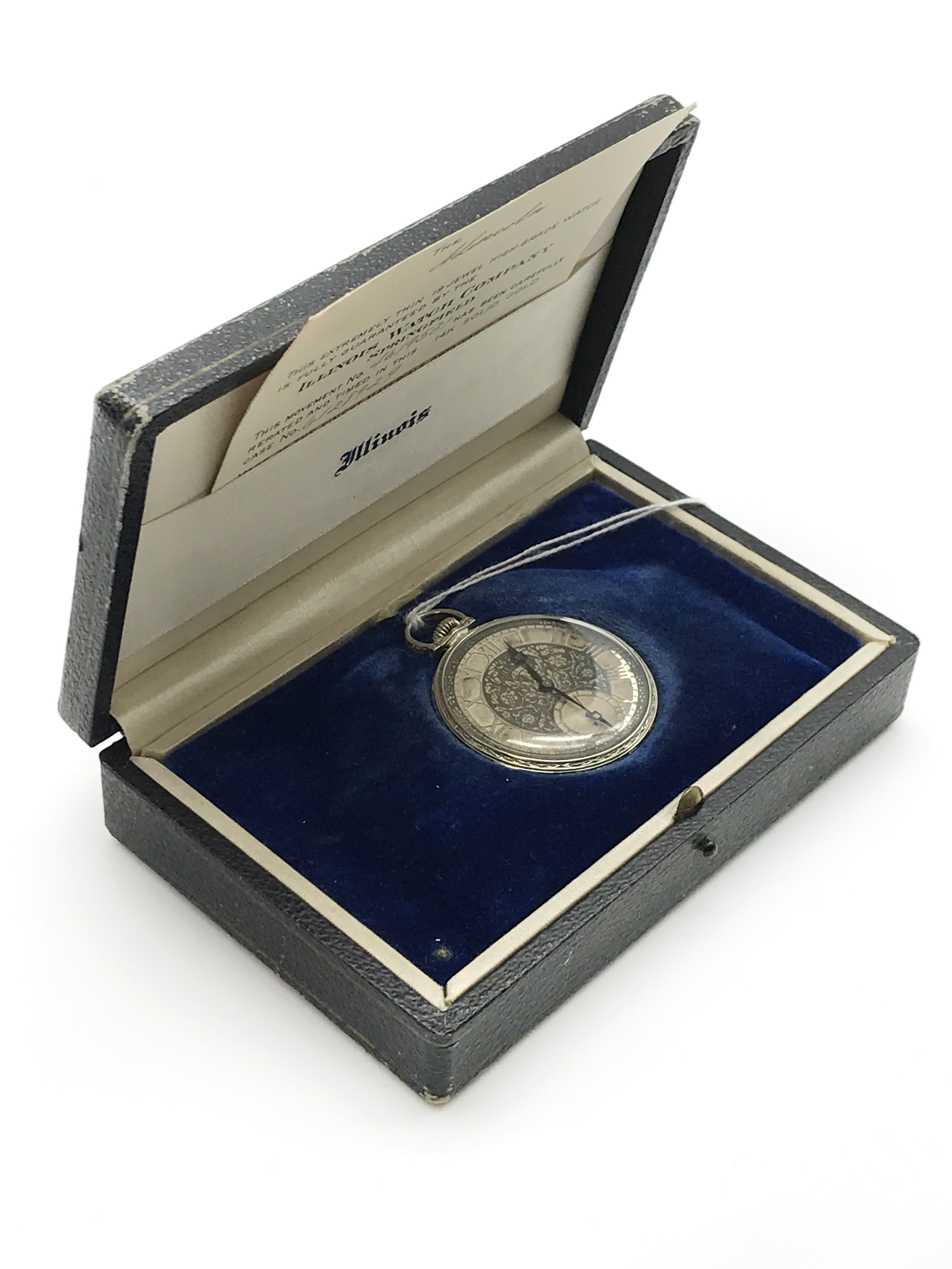 14 CARAT WHITE GOLD POCKET WATCH IN WORKING CONDITION - Image 2 of 10