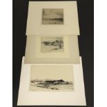 THREE SIGNED PRINTS BY OLIVER HALL