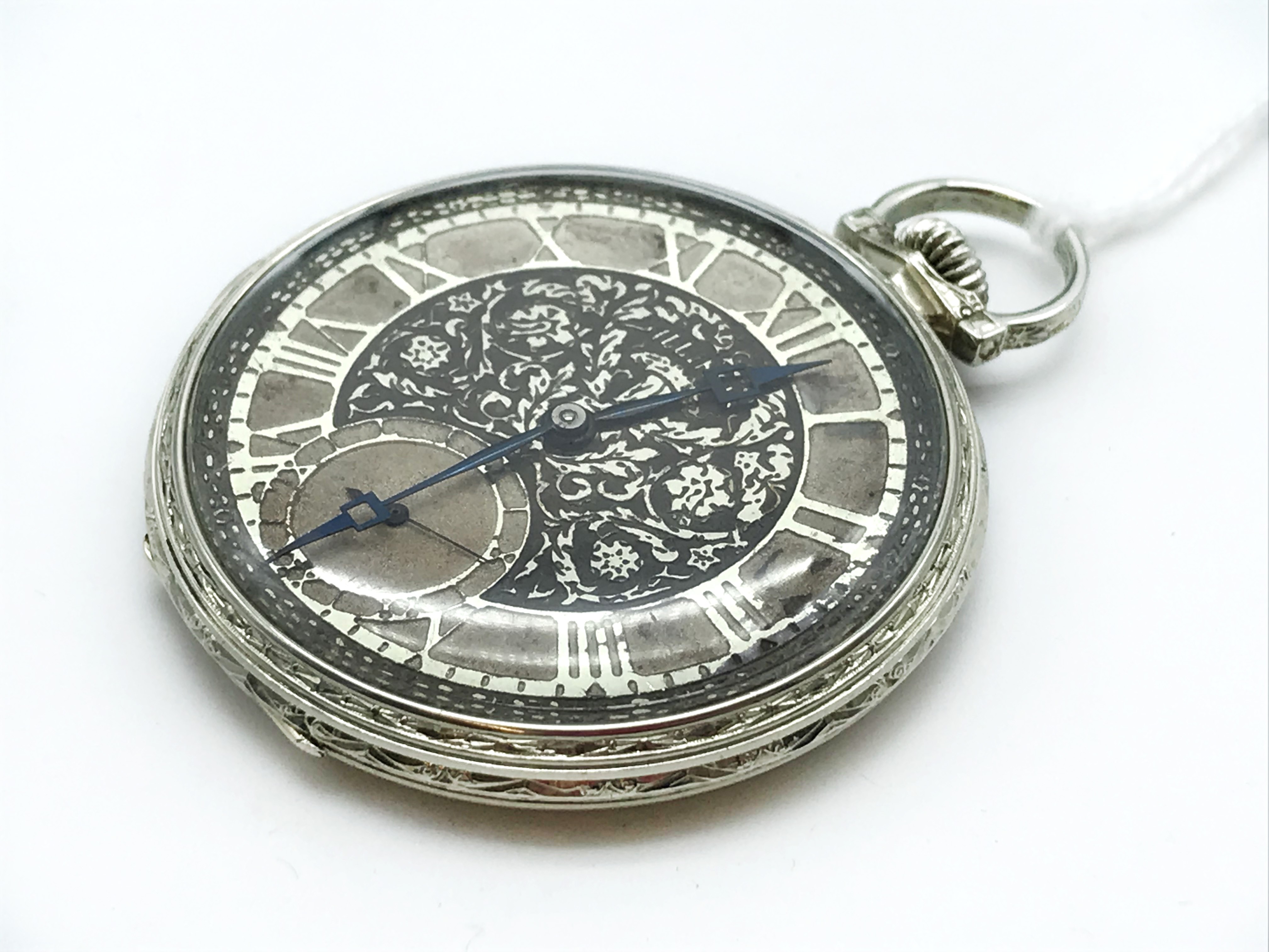 14 CARAT WHITE GOLD POCKET WATCH IN WORKING CONDITION - Image 7 of 10