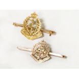 TWO 9 CARAT GOLD SWEETHEART BROOCHES