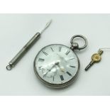 J W BENSON 1860s SILVER POCKET WATCH