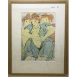 PHYLLIS MAHON SIGNED PASTEL PENCIL OF THE 3 GRACES