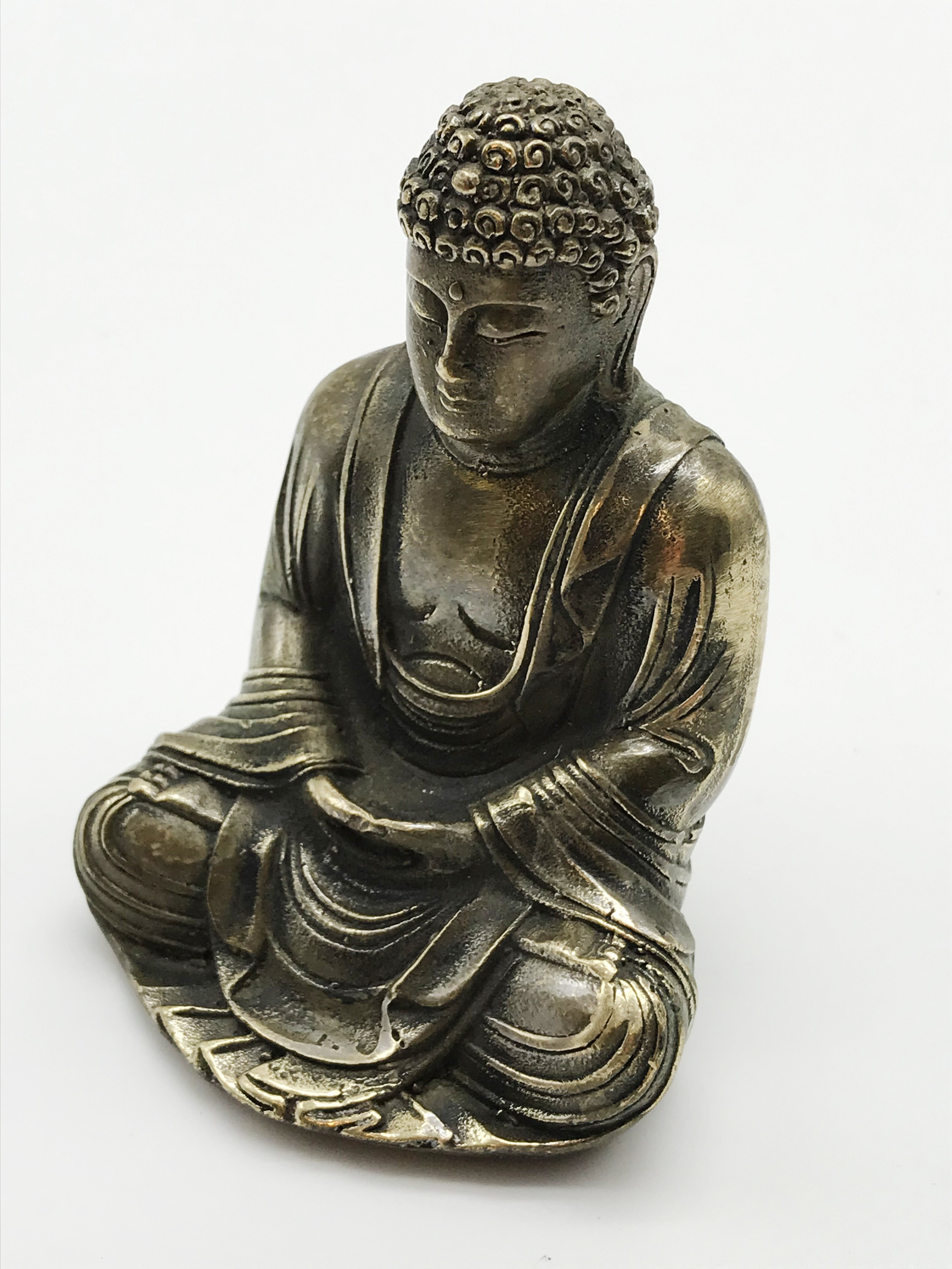 SMALL HEAVY BRASS BRONZE / BUDDHA