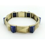 14 CARAT GOLD & LAPIS BRACELET