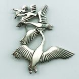 SILVER BROOCH BIRDS