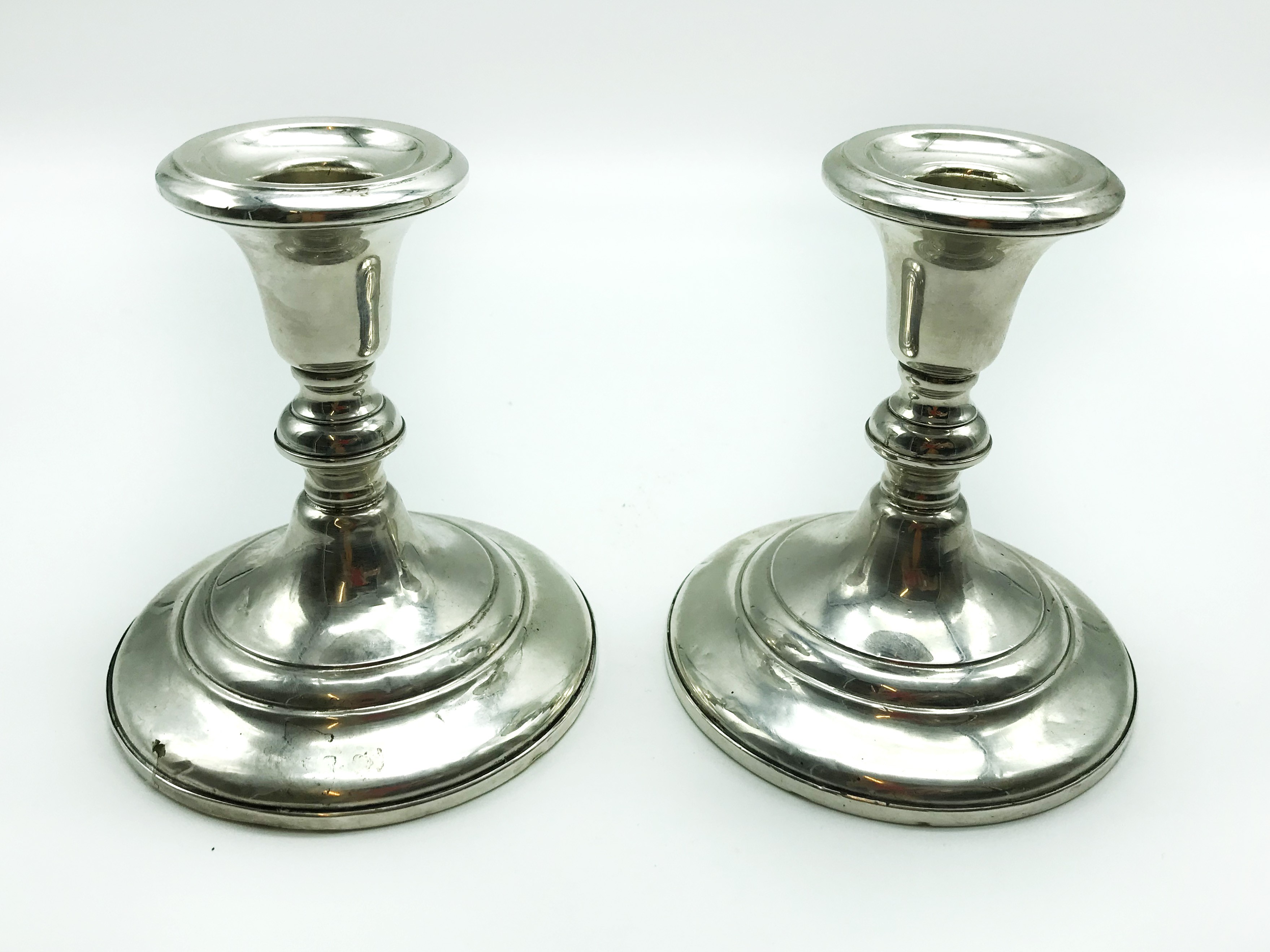 PAIR OF HALLMARKED STERLING SILVER CANDLESTICKS