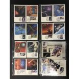 SMALL COLLECTION OF SPACE RELATED STAMPS POSTCARDS AND CIGARETTES CARDS