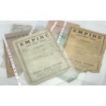 1893 SIX ANTIQUE EMPIRE THEATRE PROGRAMMES IN POOR CONDITION