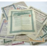 SMALL COLLECTION OF VARIOUS SHARES BOND CERTIFICATES