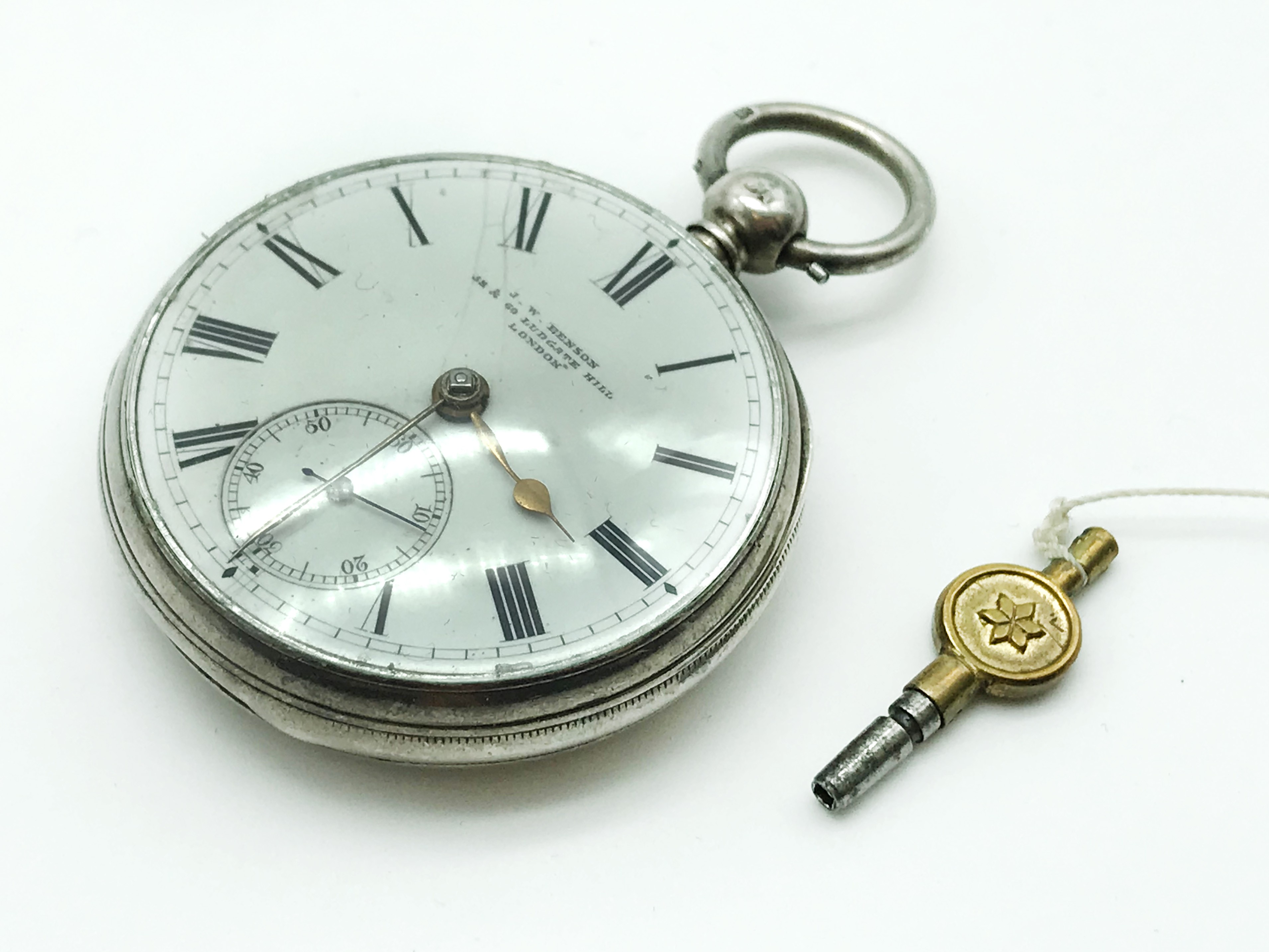 J W BENSON 1860s SILVER POCKET WATCH - Image 2 of 7