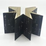 UNUSUAL OLD CHINESE BOOK OF WRITING ON BLACK PAGES IN CONCERTINA STYLE