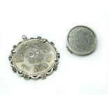 SILVER ISLAMIC COINS MOUNTED AS BROOCH AND PENDANT