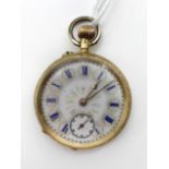 18 CARAT GOLD POCKET WATCH - IN WORKING CONDITION