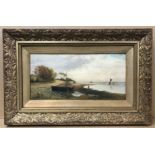 Frank Rawlings Offer 1847-1932. Oil on canvas. “Boats in an Estuary”