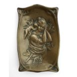 SMALL BRONZE PIN DISH WITH A CHERUB