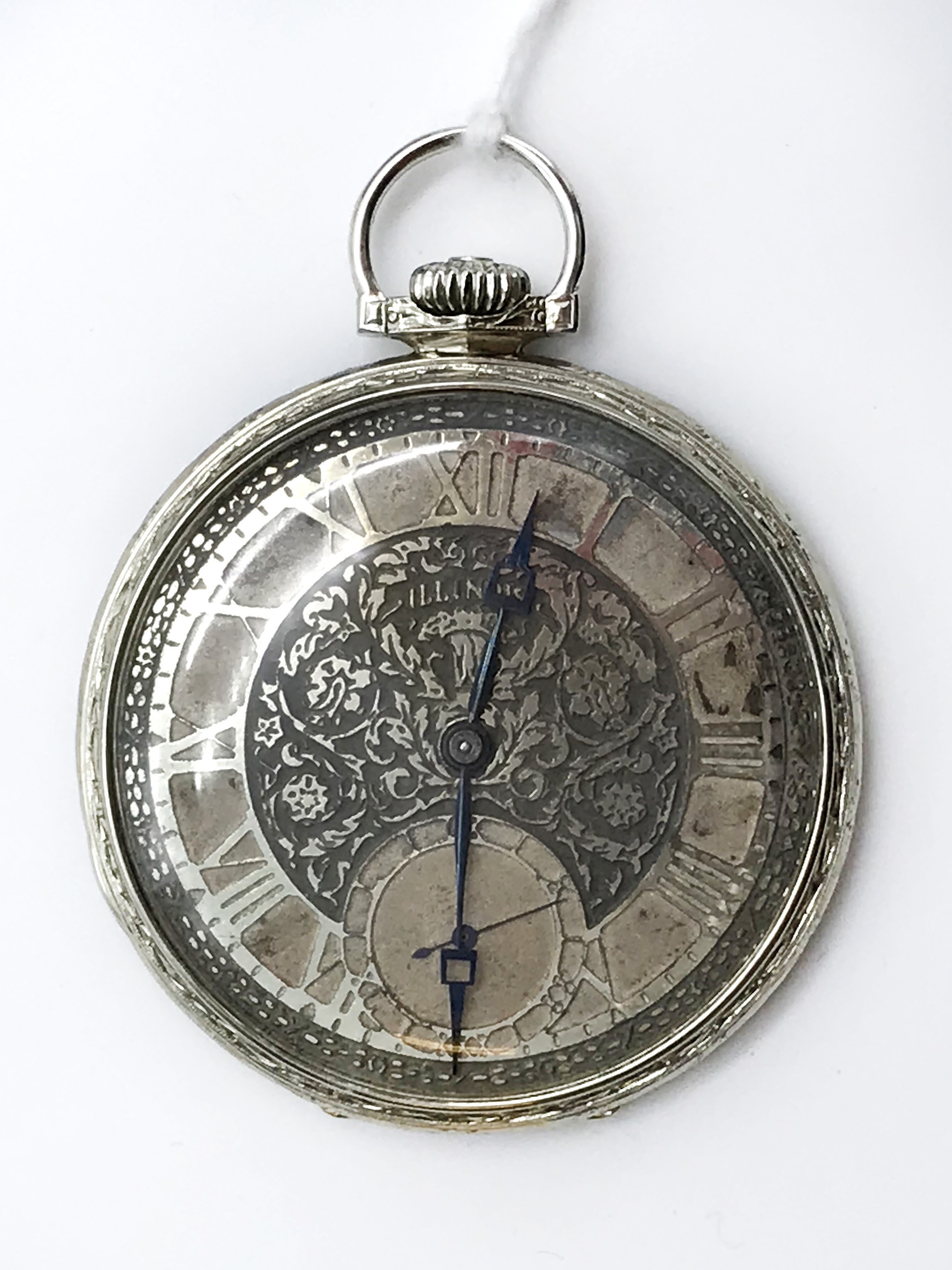 14 CARAT WHITE GOLD POCKET WATCH IN WORKING CONDITION - Image 5 of 10