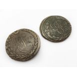 TWO RUSSIAN LARGE COINS 1772 & 1792