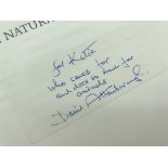 LIFE ON EARTH BY DAVID ATTENBOROUGH WITH PERSONAL INSCRIPTION TO KATIE AND FURTHER LETTER