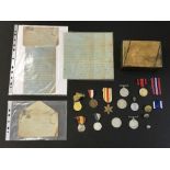 SMALL COLLECTION OF MEDALS AND LETTERS