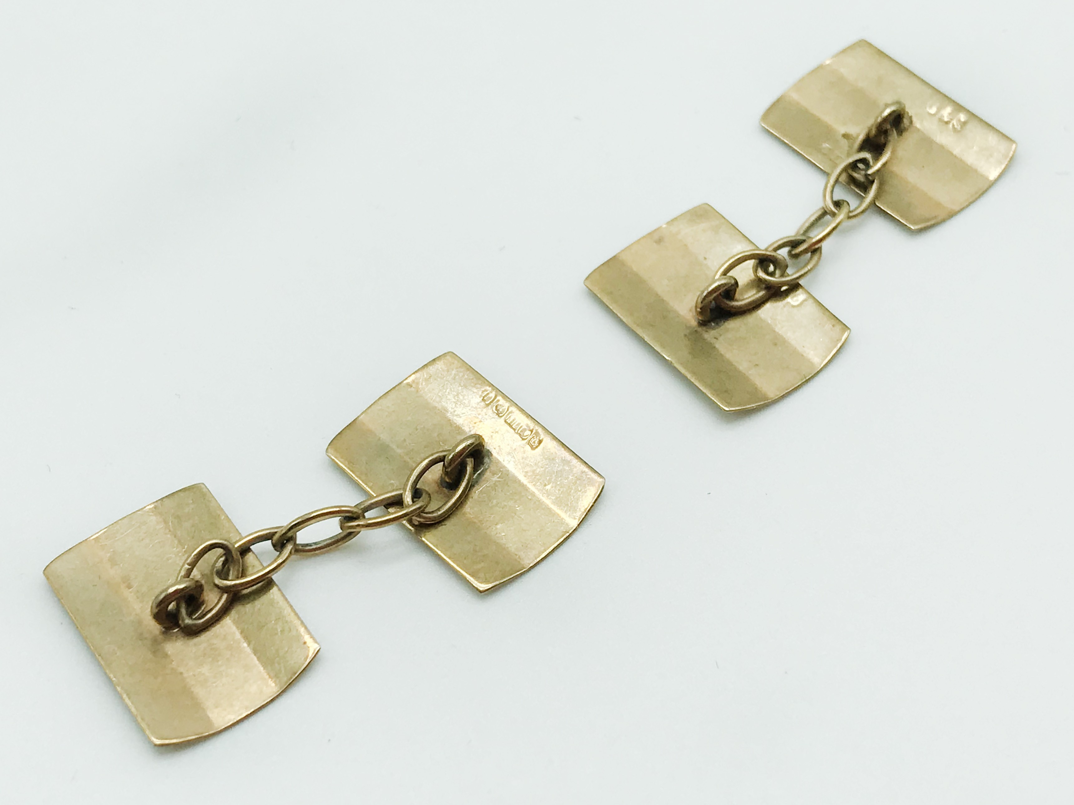 9 CARAT CUFF-LINKS & TIE PIN - Image 5 of 6