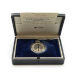 14 CARAT WHITE GOLD POCKET WATCH IN WORKING CONDITION