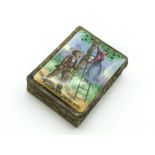 AN ORIGINAL FRENCH ENAMEL PILL BOX WITH A NAUGHTY SIDE