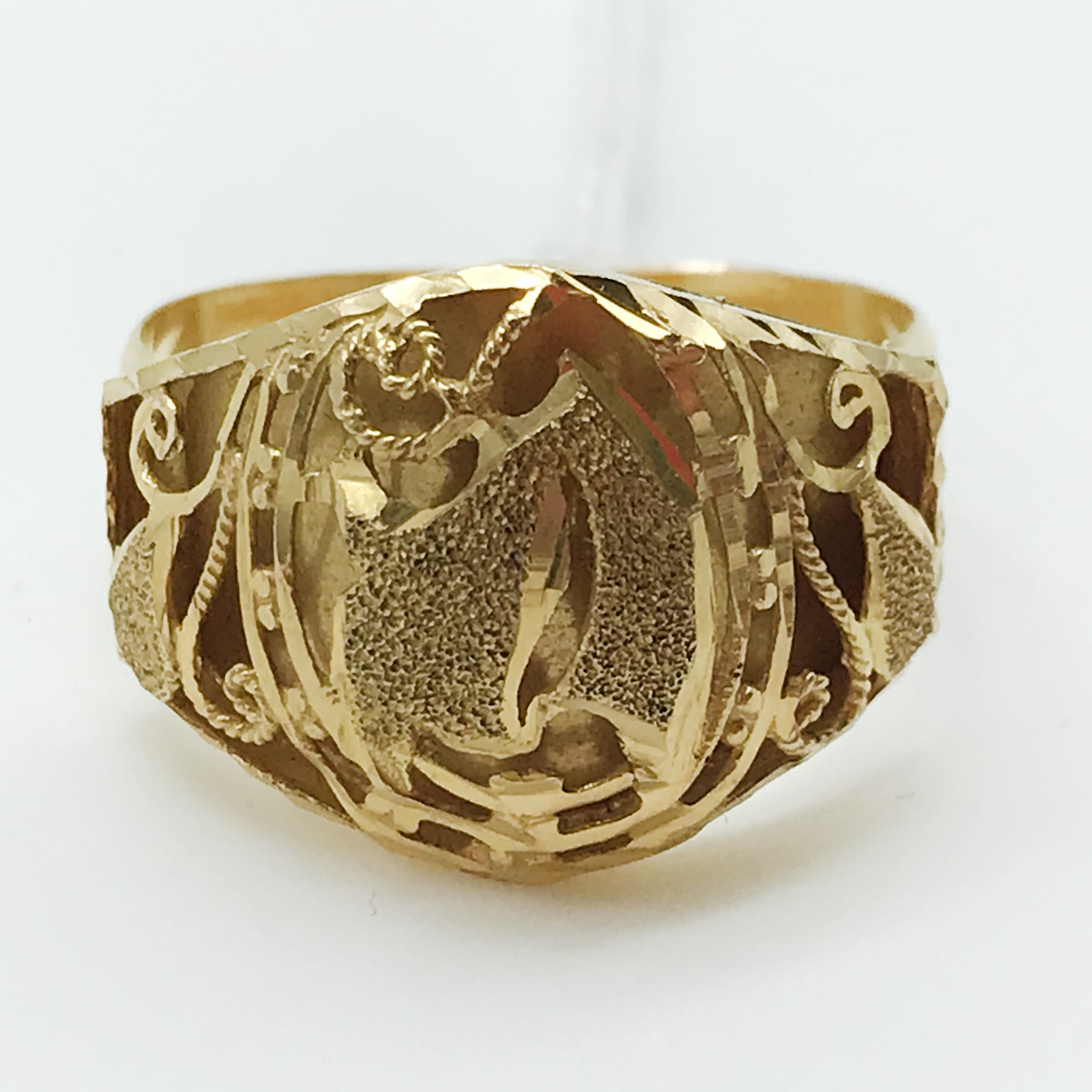 HIGH CARAT EGYPTIAN GOLD RING - Image 2 of 6