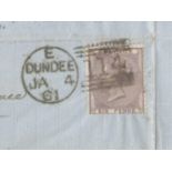 ENTIRE SEND TO DUNDEE 1861 WITH SIX PENCE STAMP